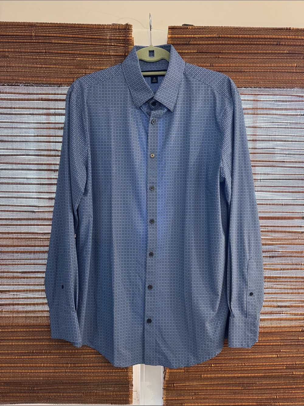 Mizzen+Main Blue Micro-Pattern Dress Shirt